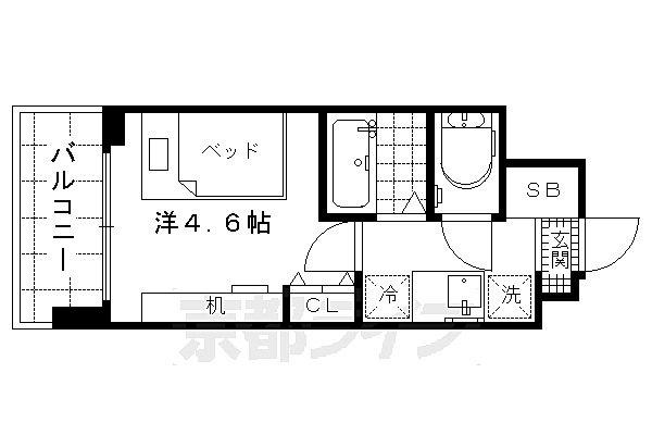 キャンパスヴィレッジ京都伏見 226｜京都府京都市伏見区竹田北三ツ杭町(賃貸マンション1K・2階・16.28㎡)の写真 その2