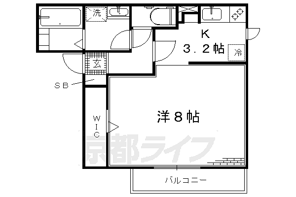 ルヴェール 102｜京都府京都市伏見区深草大亀谷金森出雲町(賃貸アパート1K・1階・30.46㎡)の写真 その2