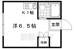 京都地下鉄東西線 東野駅 徒歩26分の賃貸アパート 2階1Kの間取り