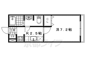 Ｗａｒｍ　ｆｒｏｎｔ．わかわし 205 ｜ 京都府宇治市槇島町石橋（賃貸アパート1K・2階・24.63㎡） その2