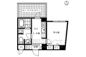 ｃａｓａα烏丸 405 ｜ 京都府京都市南区東九条河辺町（賃貸マンション1DK・4階・28.14㎡） その2