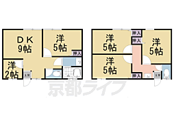 京都地下鉄東西線 椥辻駅 徒歩19分の賃貸アパート 1階5LDKの間取り