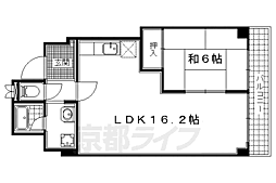 京都地下鉄東西線 椥辻駅 徒歩4分の賃貸マンション 1階1LDKの間取り