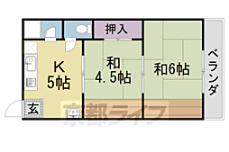 やよい荘 1階2DKの間取り