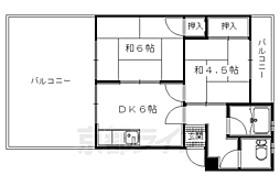 北尾マンション 2階2DKの間取り