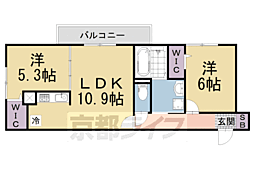 ルーセント伏見稲荷 3階2LDKの間取り