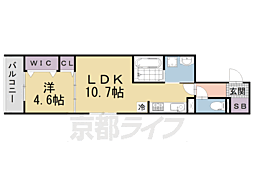 Ｄ−ＲＯＯＭ丹波橋 3階1LDKの間取り
