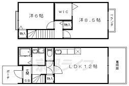 グリーンハイツ赤間 1階2LDKの間取り
