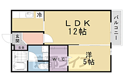 京阪京津線 四宮駅 徒歩8分の賃貸アパート 1階1LDKの間取り
