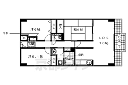 パデシオン宇治木幡 4階3LDKの間取り