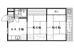 トアベルデュール 3階2DKの間取り