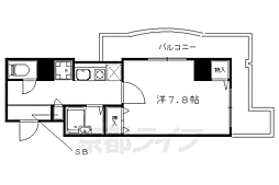 京都地下鉄東西線 椥辻駅 徒歩2分の賃貸マンション 4階1Kの間取り