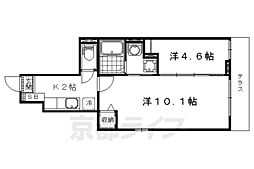 カーサ　ジェンティーレ 1階2Kの間取り