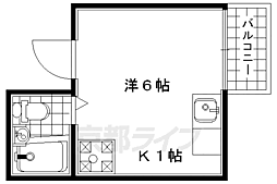 ハイツ千足 3階ワンルームの間取り