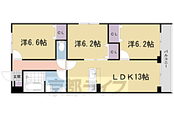 グリーンサム大久保II 1階3LDKの間取り