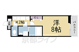 京阪交野線 村野駅 徒歩17分の賃貸アパート 2階1Kの間取り
