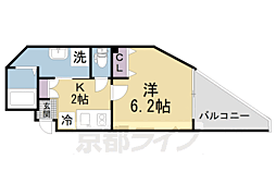京阪本線 枚方公園駅 徒歩2分の賃貸マンション 4階1Kの間取り