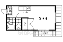 北川ビル 3階ワンルームの間取り