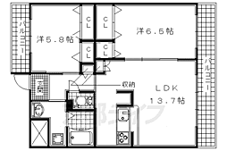 セラビ112 2階2LDKの間取り