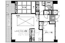 エスリード淀 4階2LDKの間取り