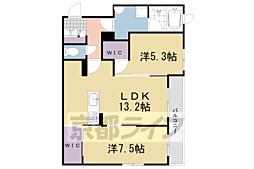 Ｌａ　Ｊｏｌｌａ城陽 2階2LDKの間取り