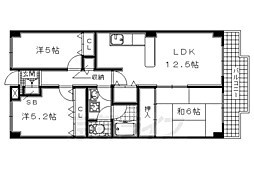 ベルヴィ西浦 4階3LDKの間取り