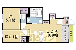 （仮称）城陽市寺田新築アパート 1階2LDKの間取り