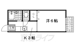 コーポゆり 1階1Kの間取り