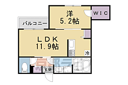 京阪本線 樟葉駅 徒歩12分の賃貸アパート 3階1LDKの間取り