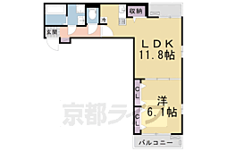 JR片町線(学研都市線) 長尾駅 徒歩7分の賃貸アパート 2階1LDKの間取り