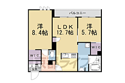 ミラーエステート　イーストビル 3階2LDKの間取り
