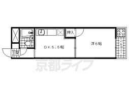 安井マンション 1階1DKの間取り