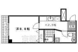 ルーミネス芦谷二番館 3階1Kの間取り