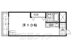 中書島第4ハッコーハイツ ワンルームの間取図画像