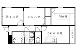 ヤムズIII 3階3DKの間取り