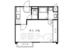 京都地下鉄東西線 山科駅 徒歩5分の賃貸マンション 3階1Kの間取り