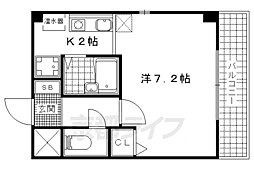 JR東海道・山陽本線 山科駅 徒歩7分の賃貸マンション 3階1Kの間取り