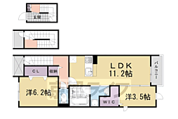 コティ　コルミオ 3階2LDKの間取り