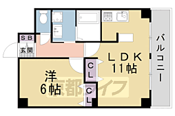 パストラーレ城南 7階1LDKの間取り