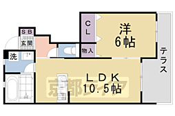 ＴＡＭＡ　ＲＩＶＥＲ 1階1LDKの間取り
