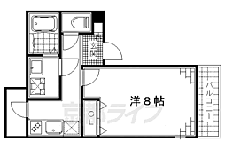 伏水館 2階1Kの間取り