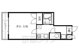 シャトールミエール 2階1Kの間取り