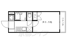 JR東海道・山陽本線 山科駅 徒歩10分の賃貸マンション 5階1Kの間取り