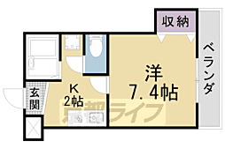 JR東海道・山陽本線 山科駅 徒歩3分の賃貸マンション 3階1Kの間取り