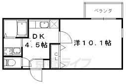 京都地下鉄東西線 椥辻駅 徒歩3分の賃貸マンション 5階1DKの間取り