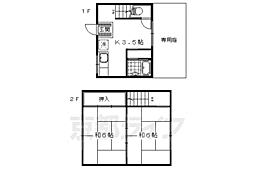 京都地下鉄東西線 椥辻駅 徒歩22分の賃貸アパート 1階2LDKの間取り
