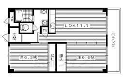 エイテルフラッツ 4階2LDKの間取り