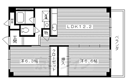 エイテルフラッツ 4階2LDKの間取り