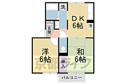 ボンジュール岡山手一番館 2LDKの間取図画像
