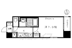 フォレスト西大路五条 1Kの間取図画像